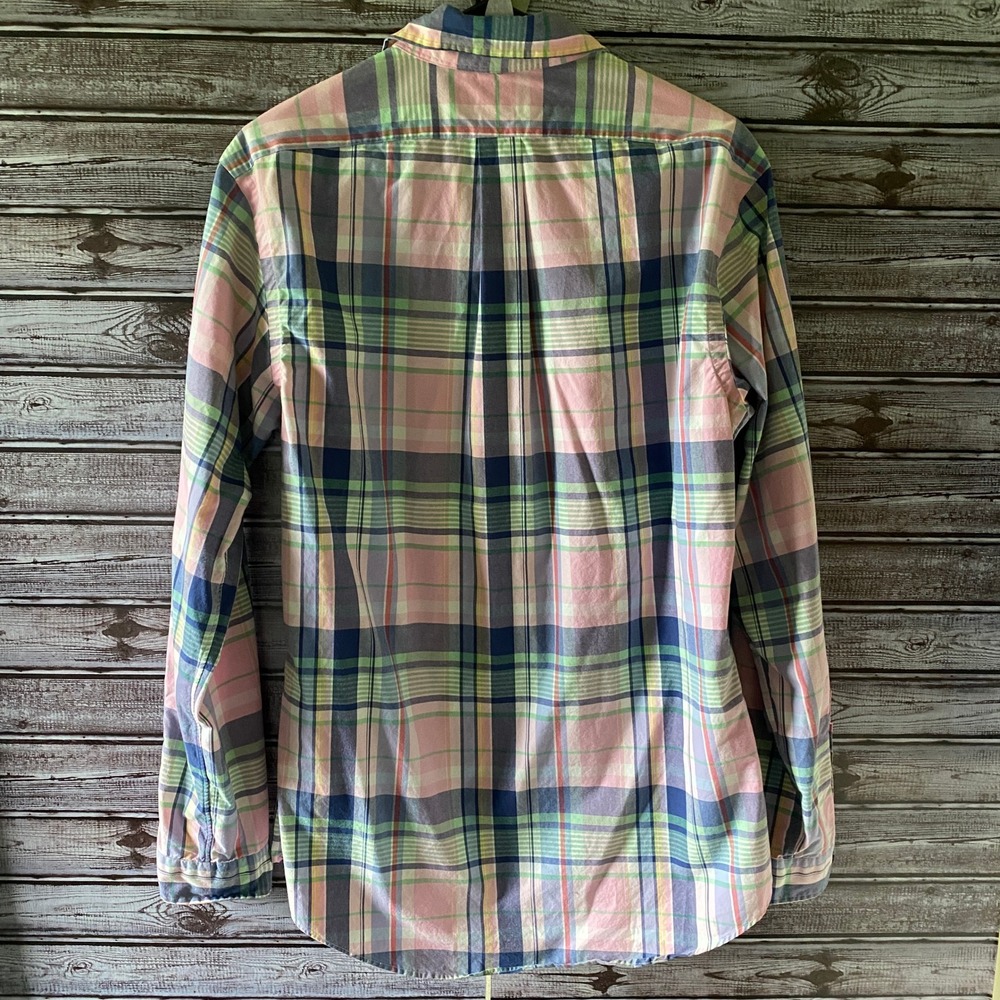 Ralph Lauren Men's Custom Fit Long-Sleeved Button-Down Shirt Size M Pink Plaid - Picture 2 of 6